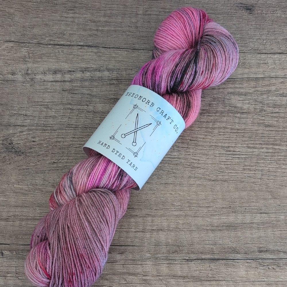 Pink and Gray Hand Dyed Yarn